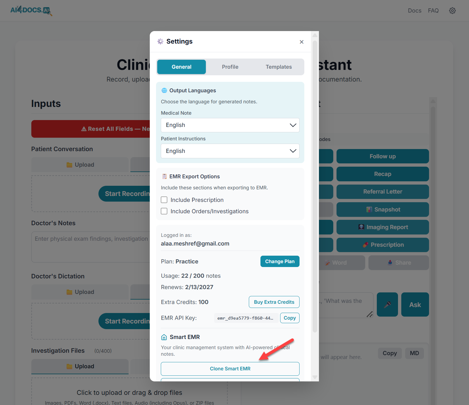 Clone Smart EMR button in CDA Settings