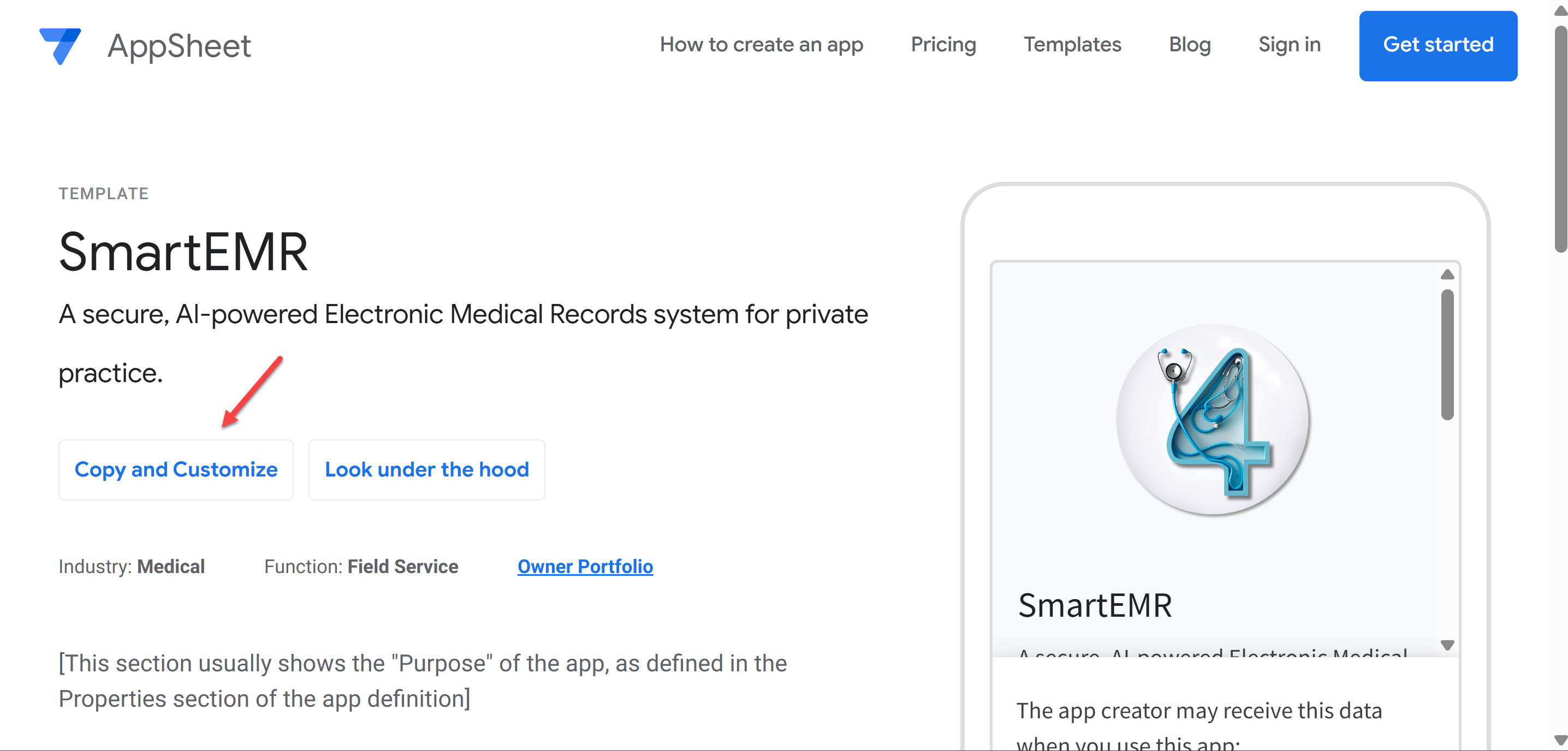 Copy the Smart EMR template