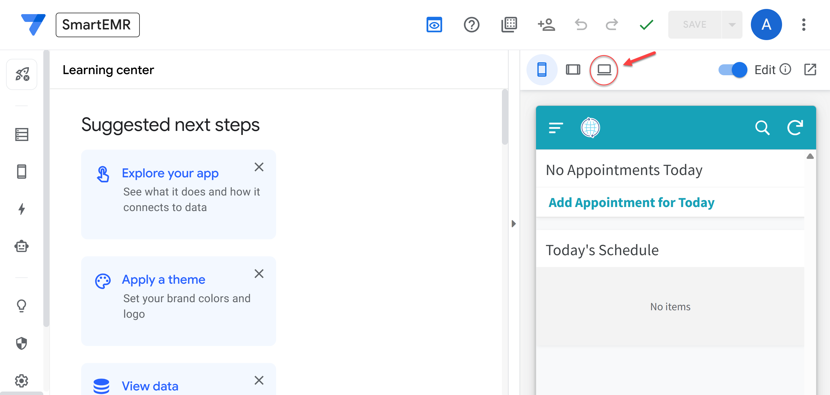 Smart EMR desktop view after cloning