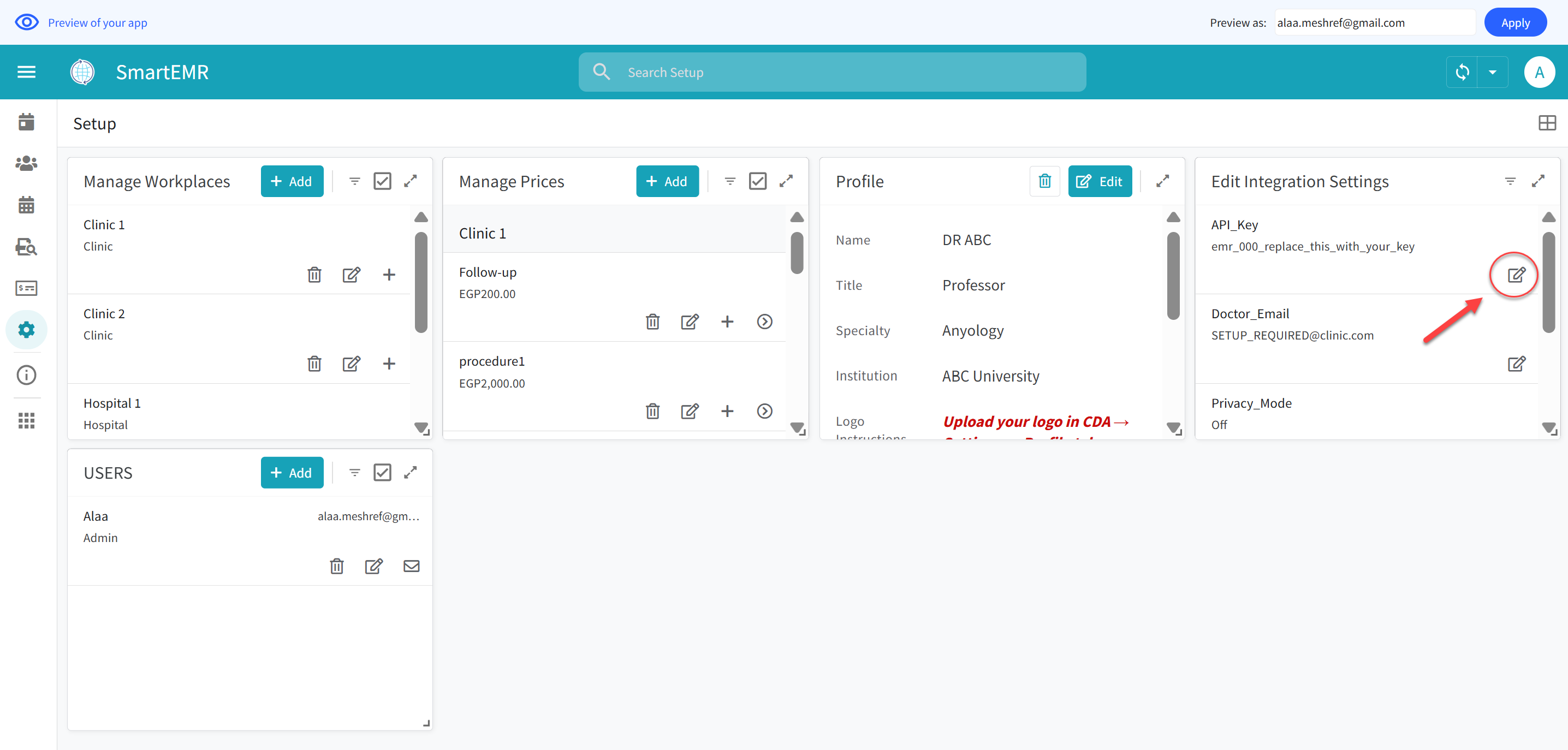 Replace the placeholder API Key