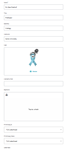 Doctor Profile form