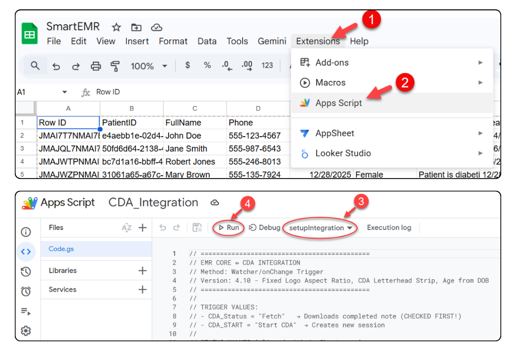 Google Apps Script editor