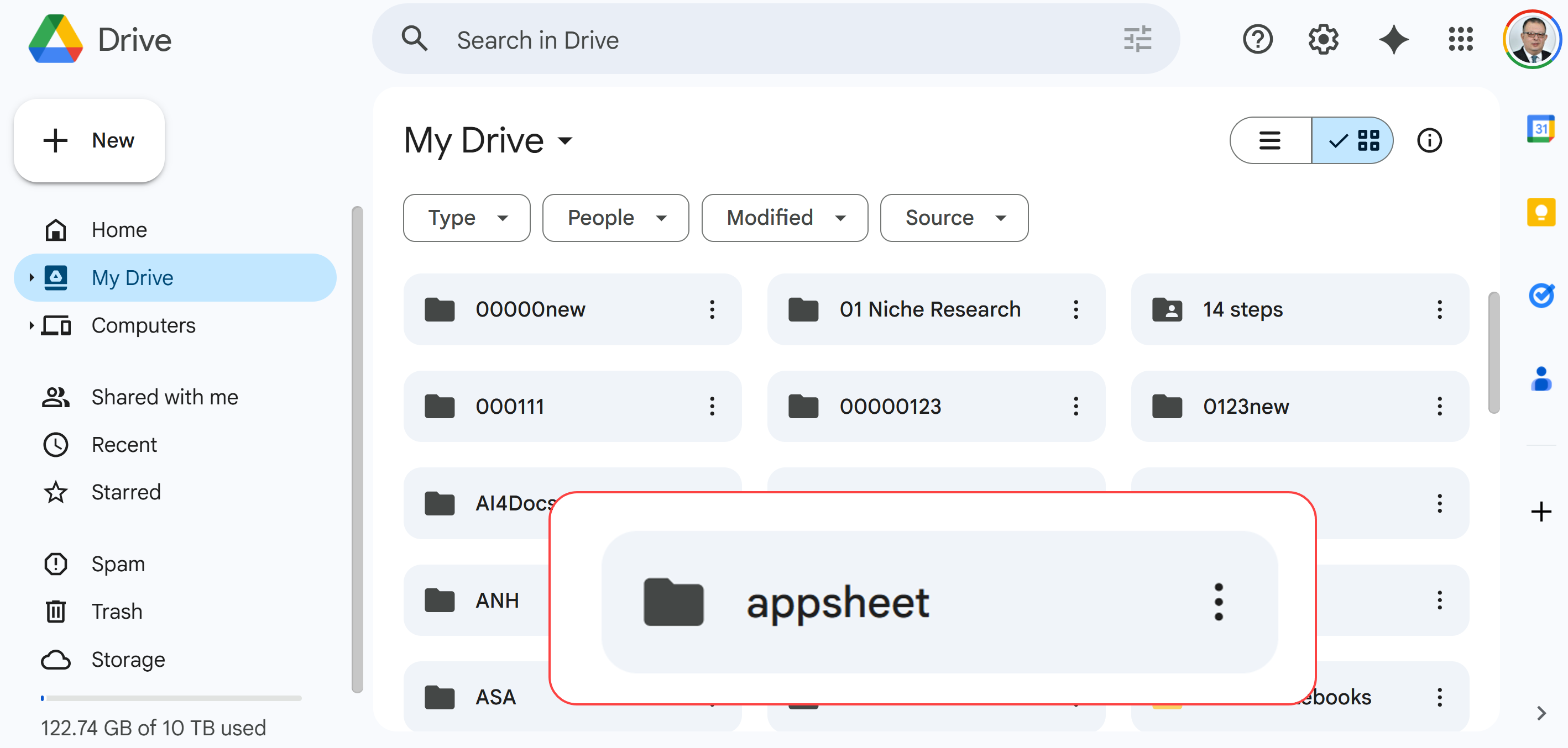 Navigate to AppSheet folder