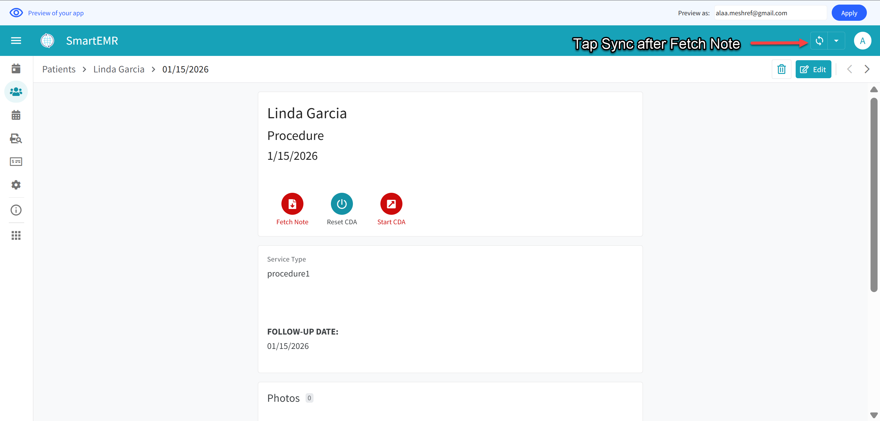 Sync after fetch note