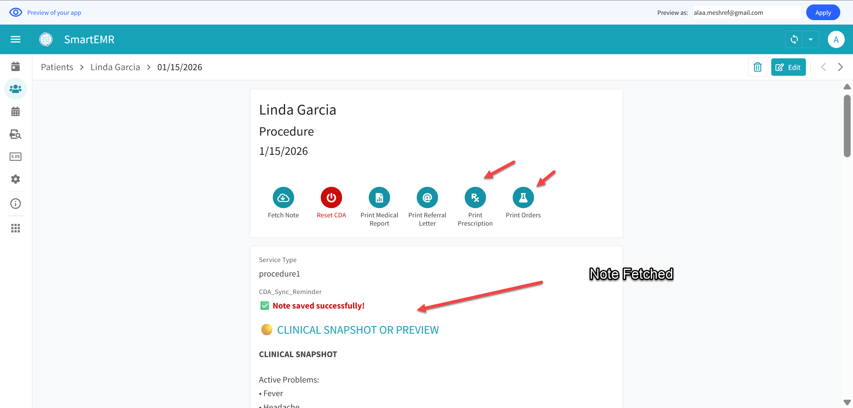 Note fetched and printing ready